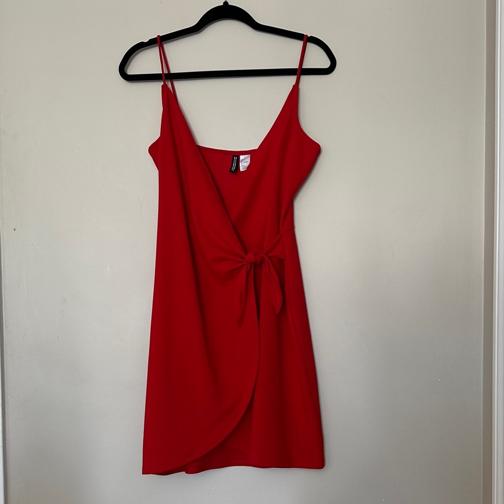 Divided Red Wrap Dress Size 6